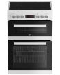 Beko EDC634W 60cm Double Oven Electric Cooker with Ceramic Hob - White