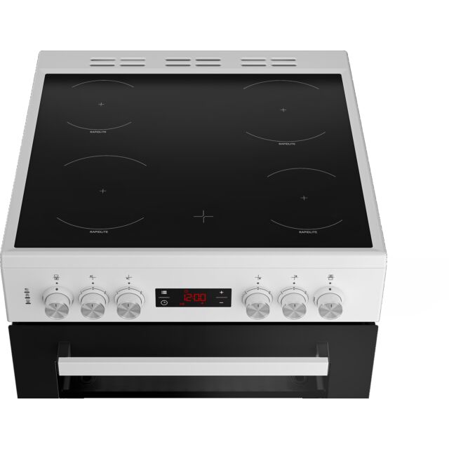 Beko EDC634W 60cm Double Oven Electric Cooker with Ceramic Hob - White
