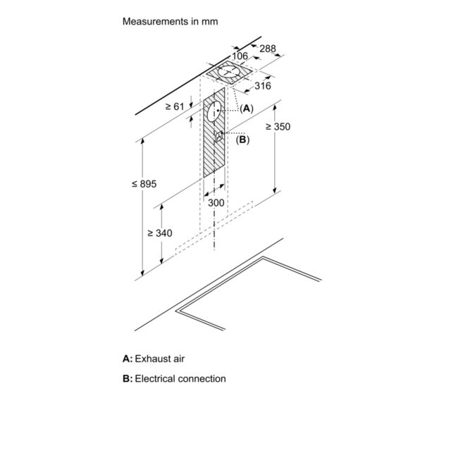 Bosch DWB65CC30B Serie 2 Box Design Wall Hood 60cm Stainless Steel