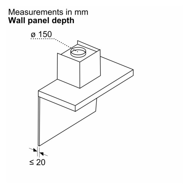 Bosch DWB65CC30B Serie 2 Box Design Wall Hood 60cm Stainless Steel