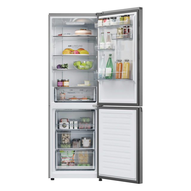 Haier HDPR3618DNPK 355L No Frost Fridge Freezer Stainless