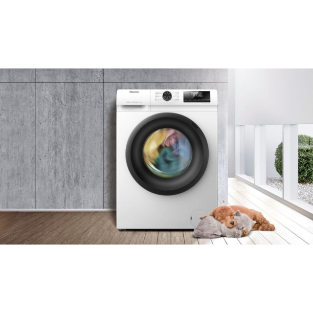 Hisense WFQP9014EVM Washing Machine, 9kg, Freestanding