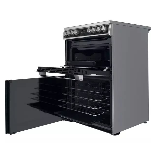Hotpoint HDM67V8D2CX 60 cm Ceramic Double Cooker - Stainless Steel