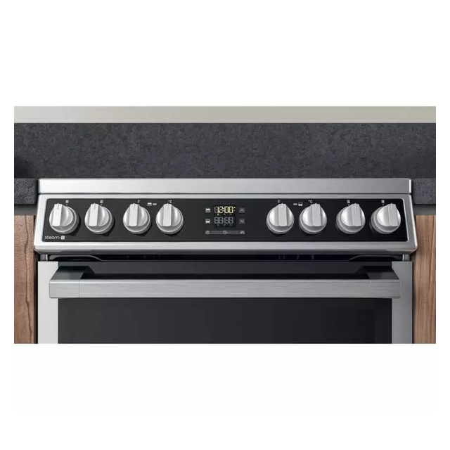 Hotpoint HDM67V8D2CX 60 cm Ceramic Double Cooker - Stainless Steel