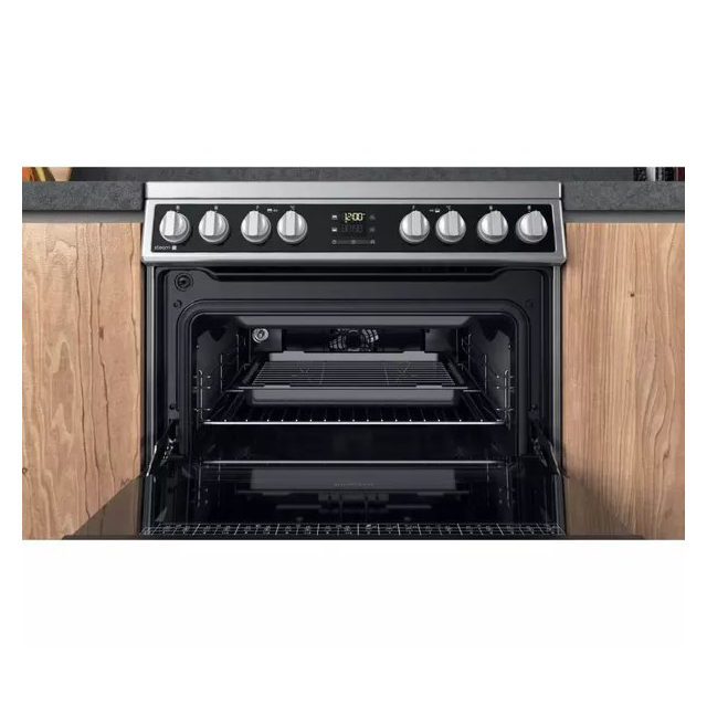 Hotpoint HDM67V8D2CX 60 cm Ceramic Double Cooker - Stainless Steel