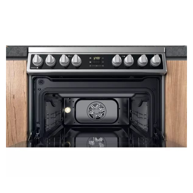 Hotpoint HDM67V8D2CX 60 cm Ceramic Double Cooker - Stainless Steel