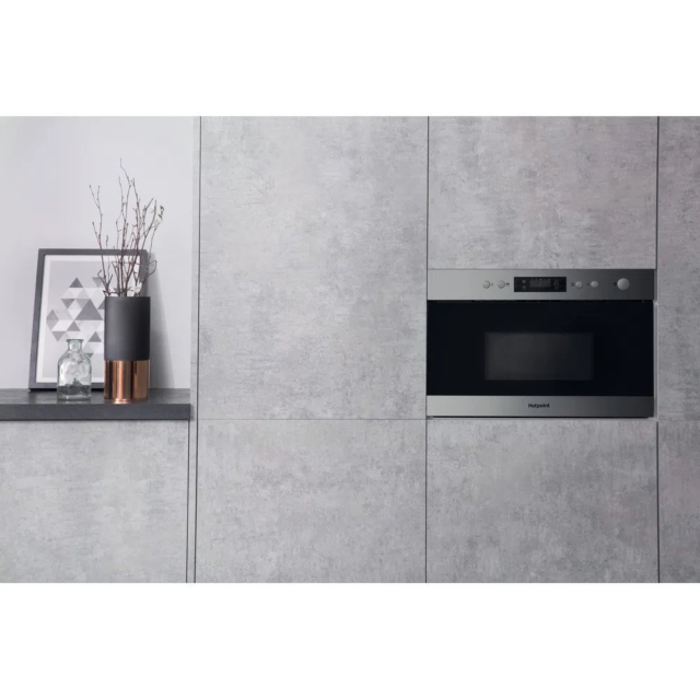 Hotpoint MN314IXH 22 Litres Built In Microwave & Grill - Stainless Steel
