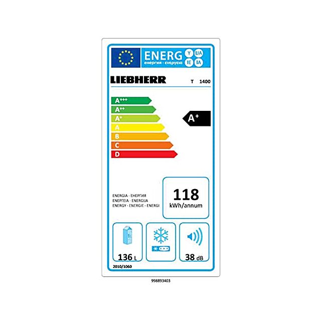 Liebherr T1400-21 136L Under Counter