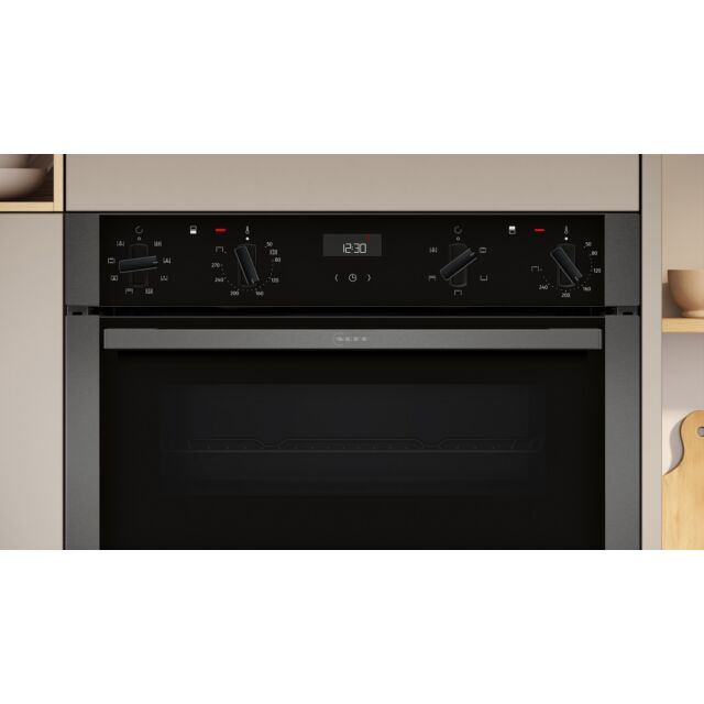 Neff U1ACE2AG3B 59.4cm Built In Electric Double Oven - Graphite Grey