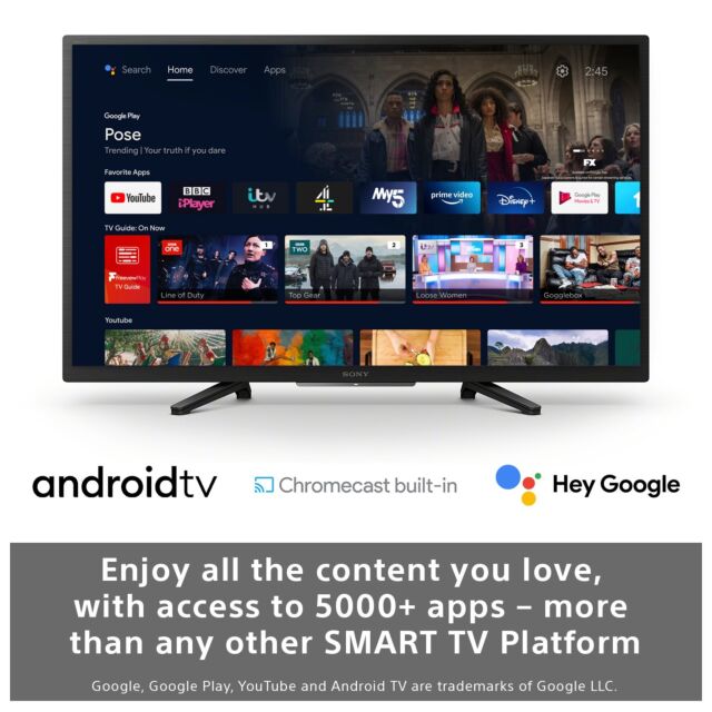 Sony KD32W800P1U 32inch HD Ready HDR LED TV with Google Assistant