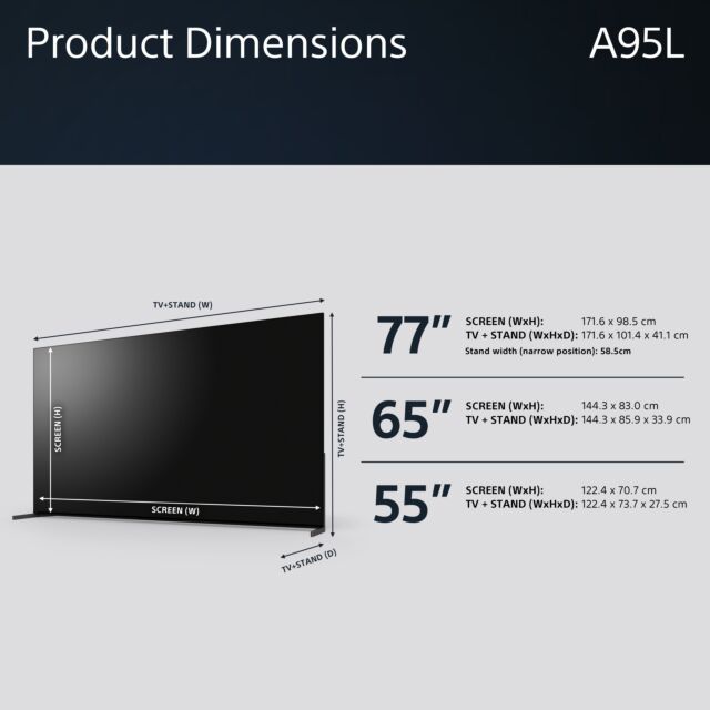 Sony XR77A95LPU 77inch 4K HDR Google Smart TV