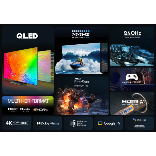 TCL 55C745K 55inch 4K QLED HDR Pro Google TV
